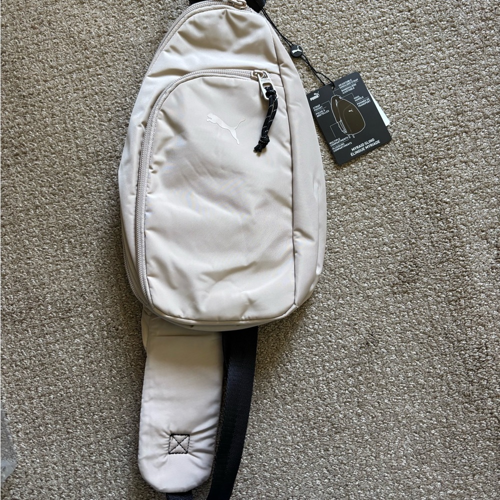 Puma Cream and Black Belt Bag Minimalist Design